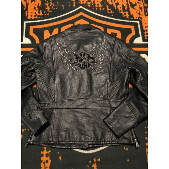 Harley-Davidson Jackets & Blazers - Harley-Davidson Leather Jacket Small Women, Embroidery, Metal Studs